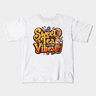 Funny sweet tea quote with a vintage look for women and girls iced tea lovers Kids T-Shirt